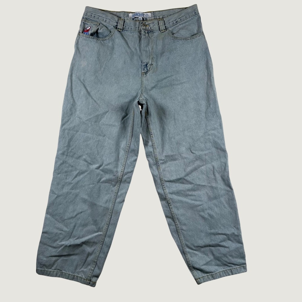 Polar Skate Co Big Boy Jeans Mens Baggy Wide Leg Skate XL Light Wash Blue Skater